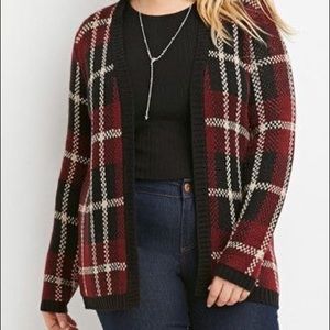 Forever 21 Plus Plaid Patterned Cardigan